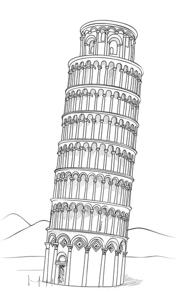 Башня Пизы, Тосканы, Италия — стоковый вектор