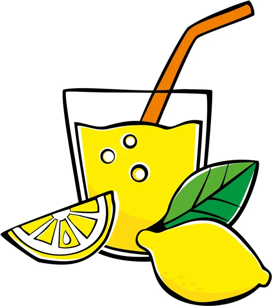 Стекло с лимонад и лимоны — стоковый вектор