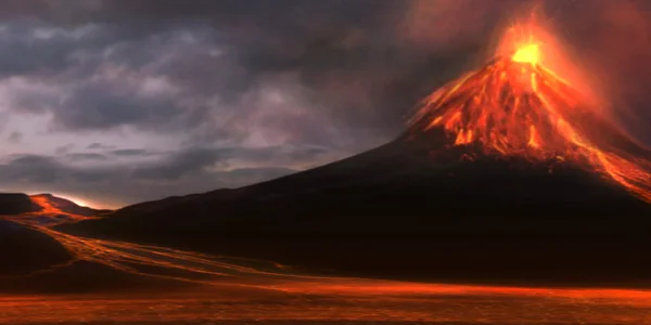 Поток вулканической лавы — стоковое фото