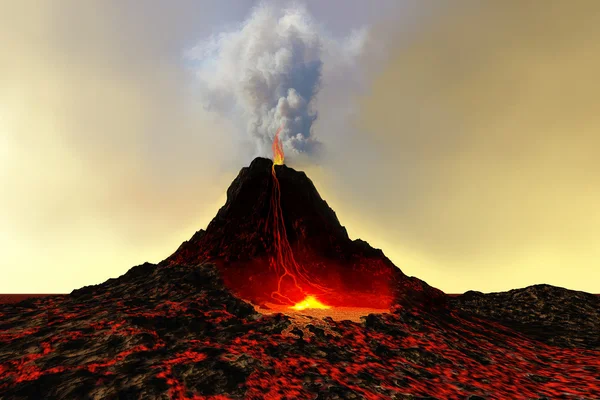 Действующий вулкан — стоковое фото