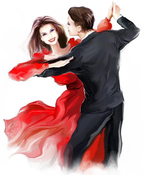 Молодая пара, танцующая — стоковое фото