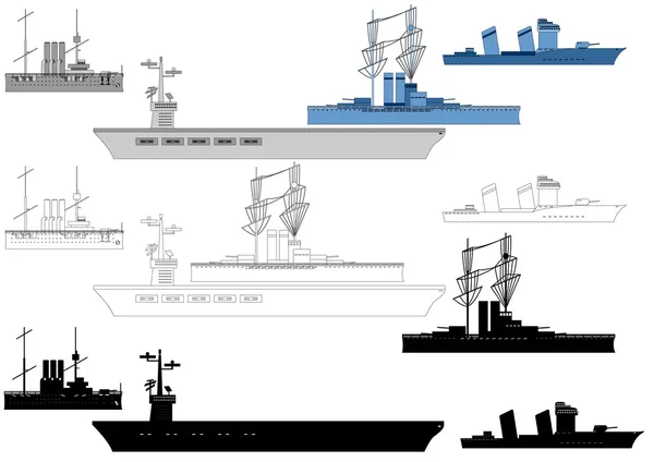 Военные корабли — стоковый вектор