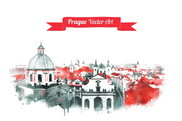 Винтажные открытки с старой Праги — стоковый вектор