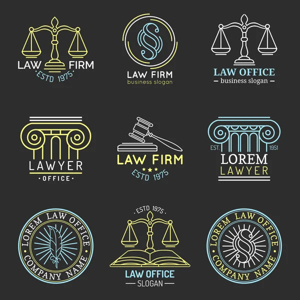 Закон управления логотип набор — стоковый вектор