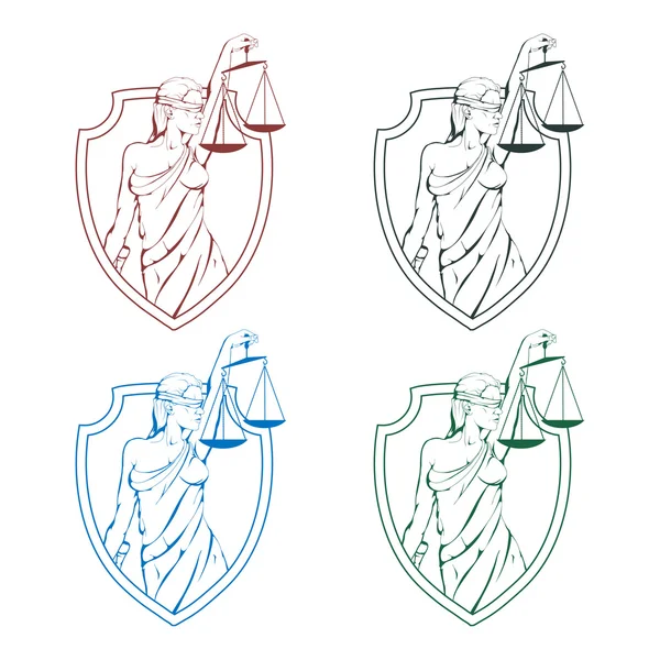 Леди правосудия логотип — стоковый вектор