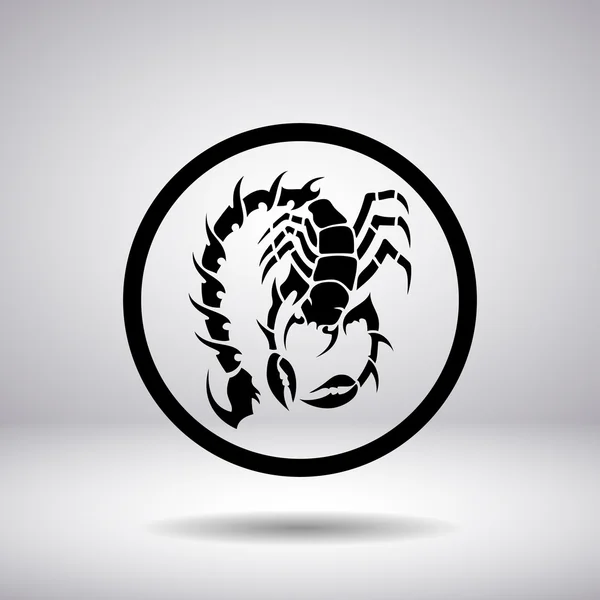 Силуэт скорпиона в круге — стоковый вектор