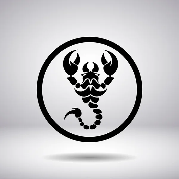 Силуэт скорпиона в круге — стоковый вектор