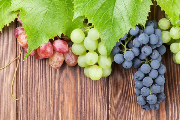 Пучки винограда на деревянных фоне — стоковое фото