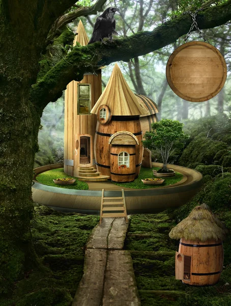 Fairy house ( barrel) — стоковое фото