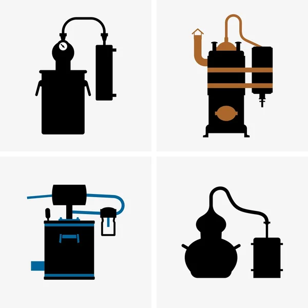 Distillation apparatus (shade pictures) — стоковый вектор