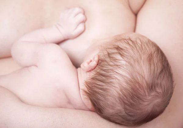 Новорожденный ребенок грудного вскармливания — стоковое фото