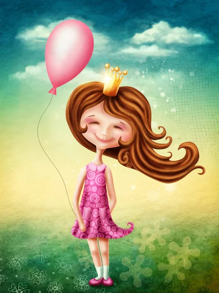 Маленькая фея девушка с шар — стоковое фото
