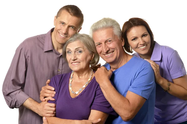 Семейный портрет со старшими родителями — стоковое фото