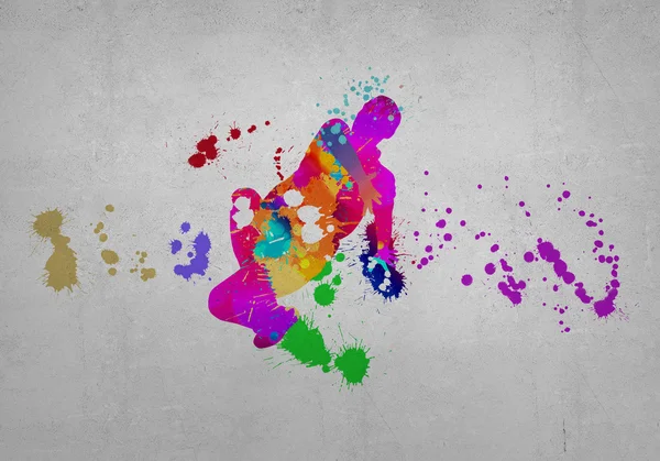 Цвет силуэт танцор — стоковое фото