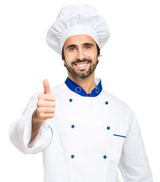Успешный улыбающийся повар — стоковое фото