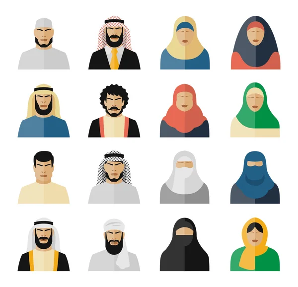 Арабские люди иконки — стоковый вектор