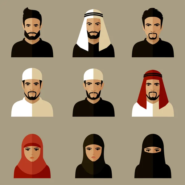 Арабский народ, мужчина и женщина — стоковый вектор