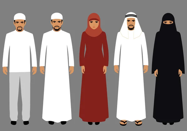 Арабский народ, мужчина и женщина — стоковый вектор