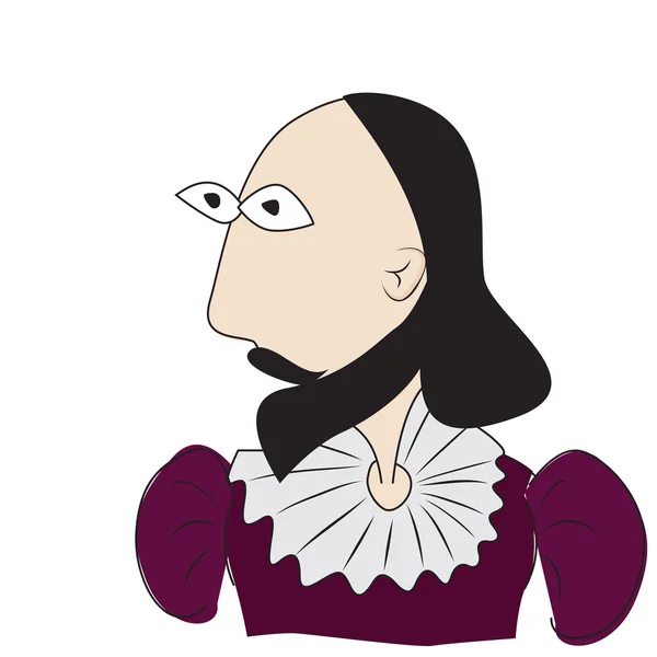 Уильям Шекспир мультфильм — стоковый вектор