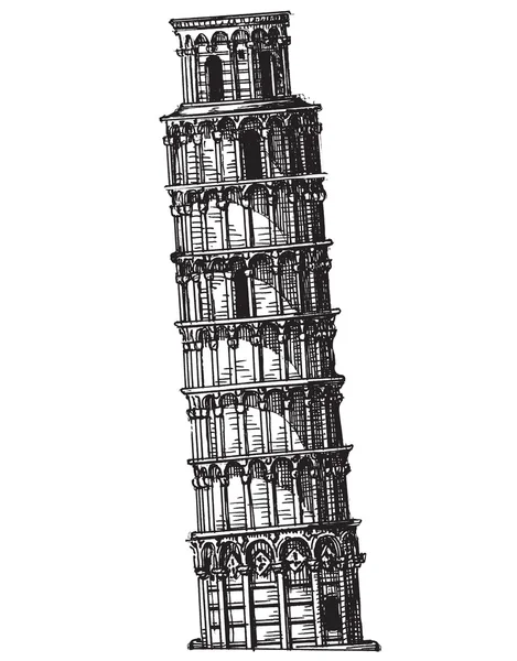Италия векторный логотип дизайн шаблона. Опираясь Башня значок или Пизанская башня — стоковый вектор