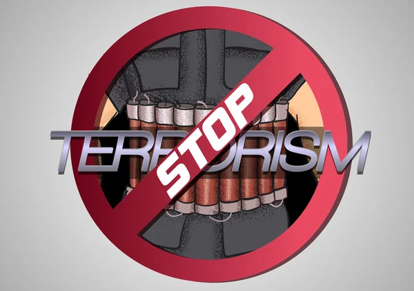 Плакат против терроризма — стоковый вектор