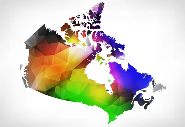 Радуга цветов карта Канады с геометрической треугольник дизайна. Раст — стоковое фото