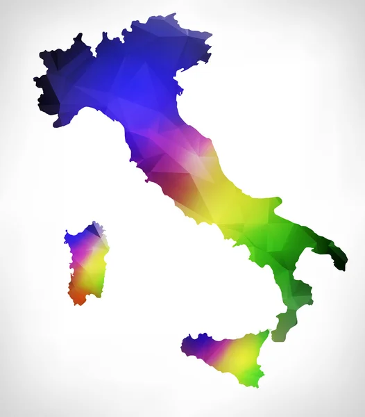 Радуга цвета карта Италии с геометрической треугольник дизайна. Raste — стоковое фото