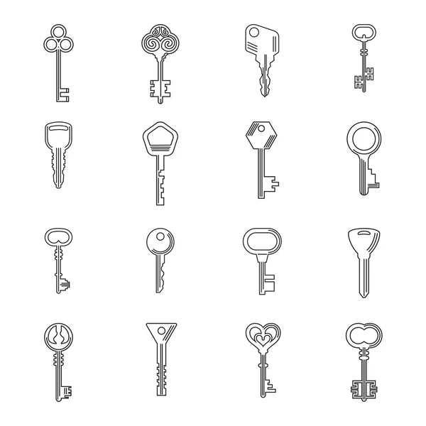 Символы ключей установлены — стоковый вектор