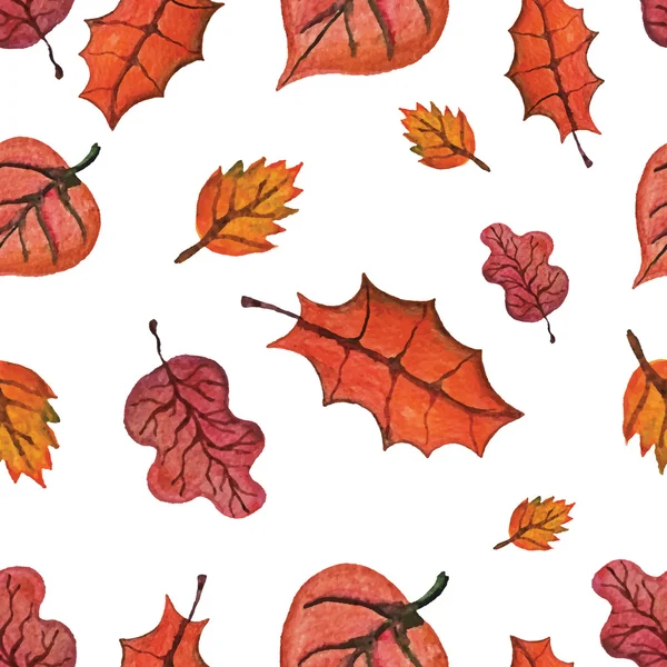 Акварельная осень оставляет бесшовный pattern.red — стоковое фото