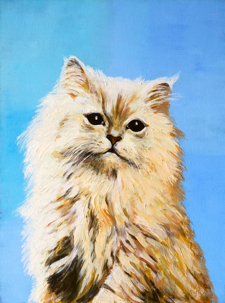Картина маслом - рисунок Кот, красочные картины, абстрактные dra — стоковое фото