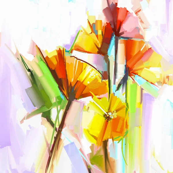 Абстрактные картины маслом весенних цветов. Натюрморт желтого — стоковое фото