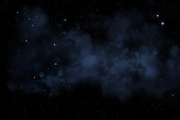 Звездное ночное небо со звездами и туманностью — стоковое фото