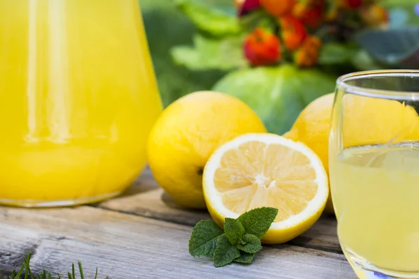 Закрыть вверх из свежего лимонада с мятой — стоковое фото