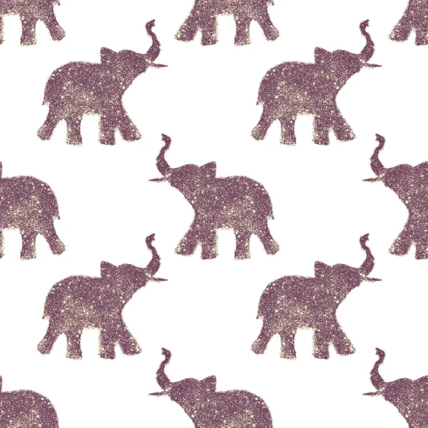 Бесшовный фон с Ницца Аннотация слонов блеск. Поднял их стволы - символ удачи — стоковое фото