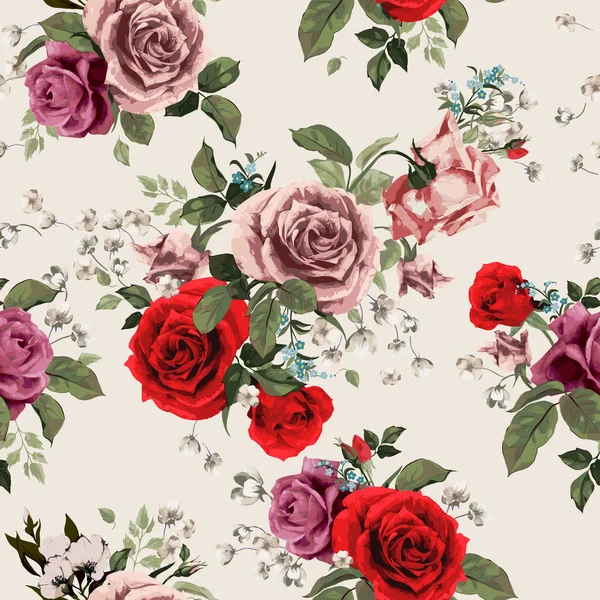 Цветочный узор с розами — стоковое фото