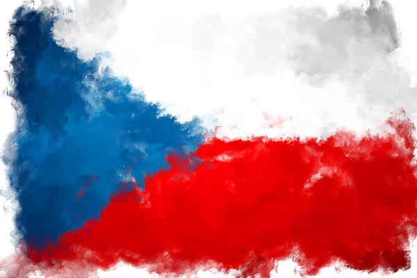 Картина маслом гранж осуществляется иллюстрации флаг Чешской Республики — стоковое фото