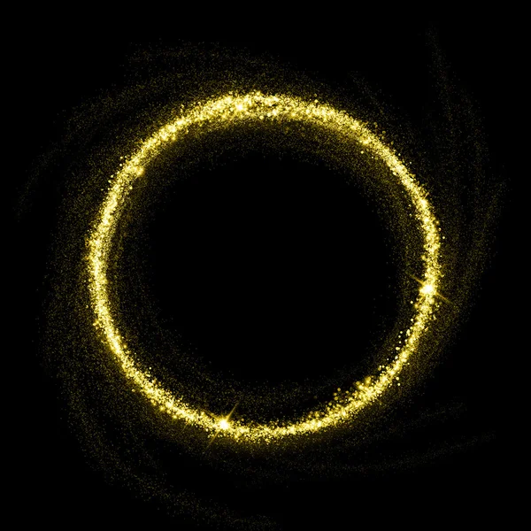 Золотой сверкающий круг звездной пыли — стоковое фото