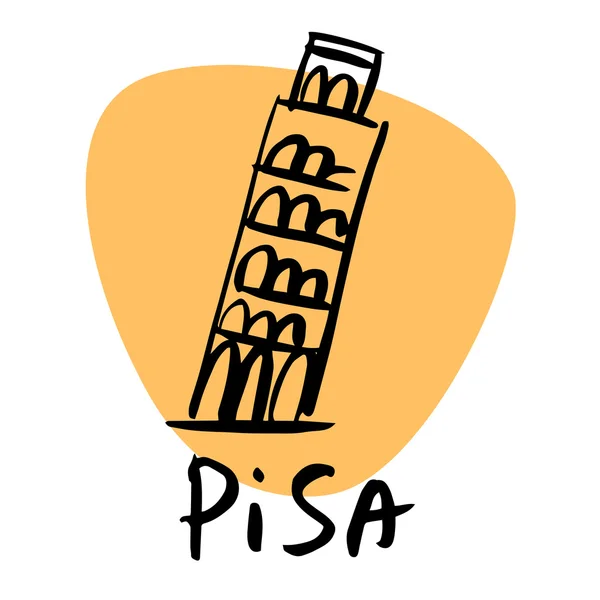 Падающая башня Пизы-Италия — стоковый вектор