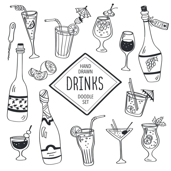Каракули напитки — стоковый вектор