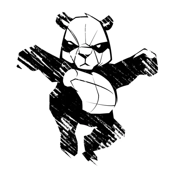 Эскиз панда боевых искусств — стоковый вектор