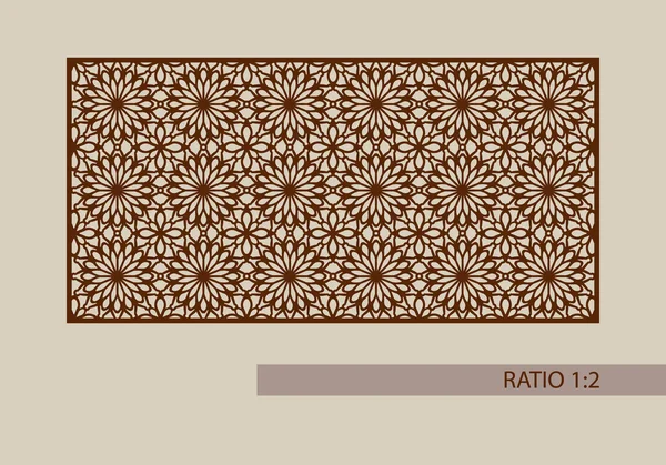 Шаблон шаблон для лазерной резки декоративной панели — стоковый вектор