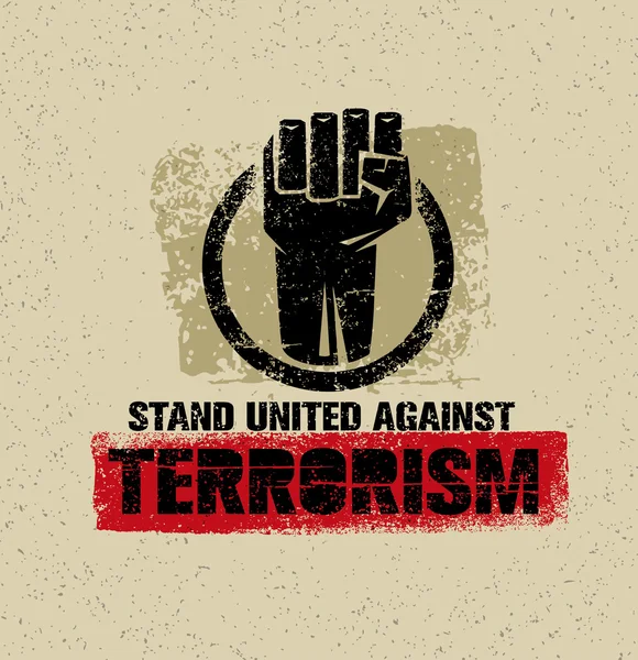 Объединиться против терроризма плакат — стоковый вектор