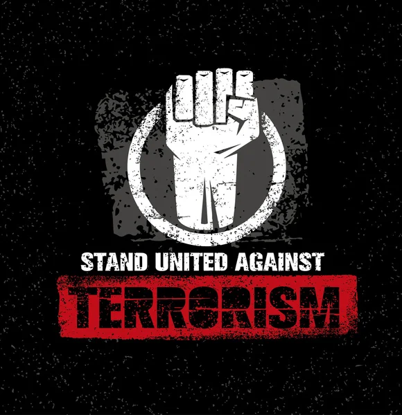Объединиться против терроризма плакат — стоковый вектор