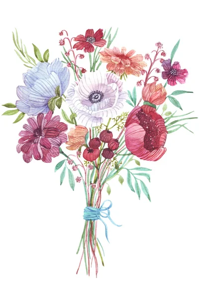 Акварель Цветы Букет — стоковое фото