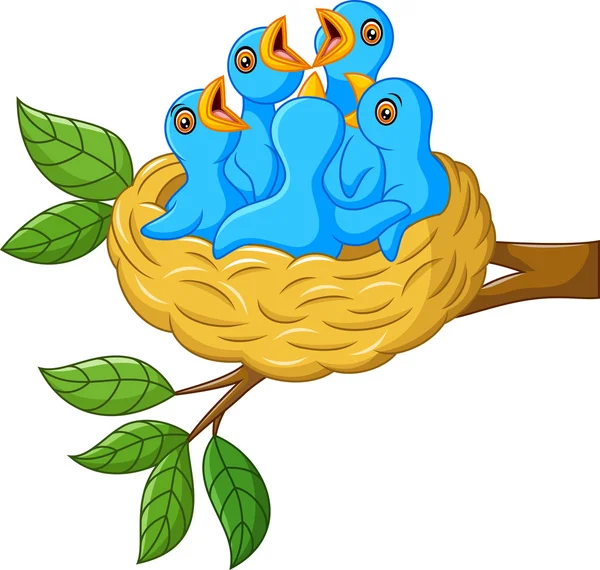 Птица в гнездо — стоковый вектор
