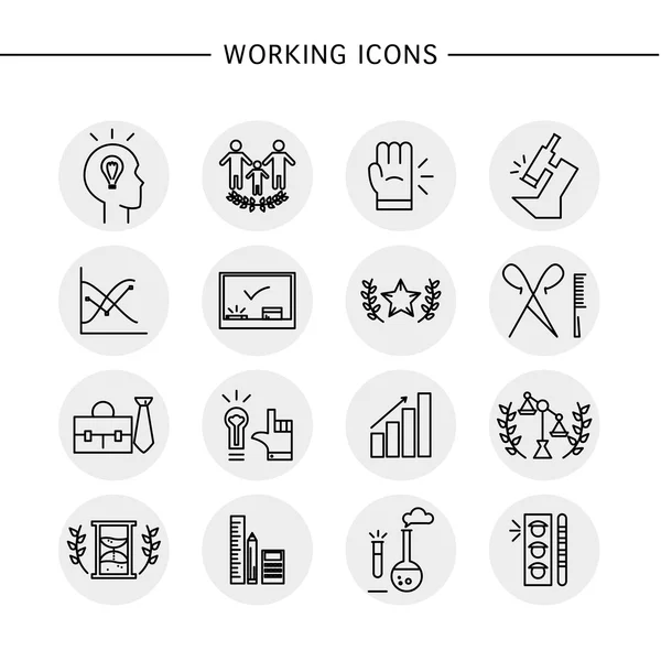 Vector working icons set isolated on white background. — стоковый вектор