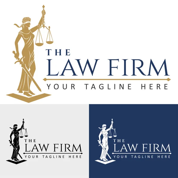 Логотип закон фирмы леди справедливость — стоковый вектор