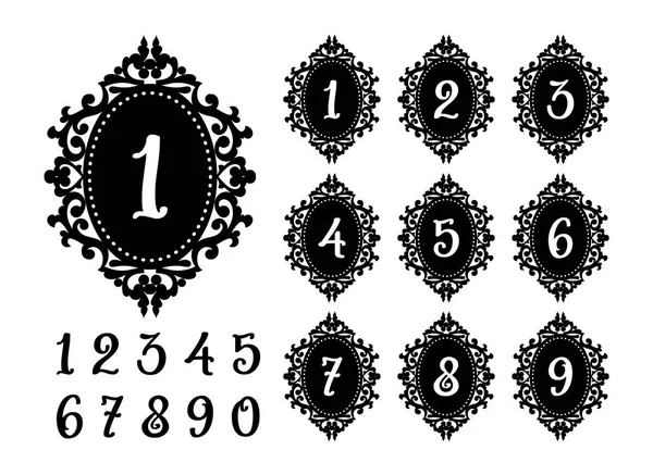 Лазерная резка чисел шаблон для праздничного стола — стоковый вектор