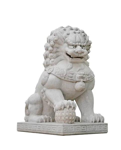 Китайский императорский статуя Лев, изолированные на белом фоне — стоковое фото