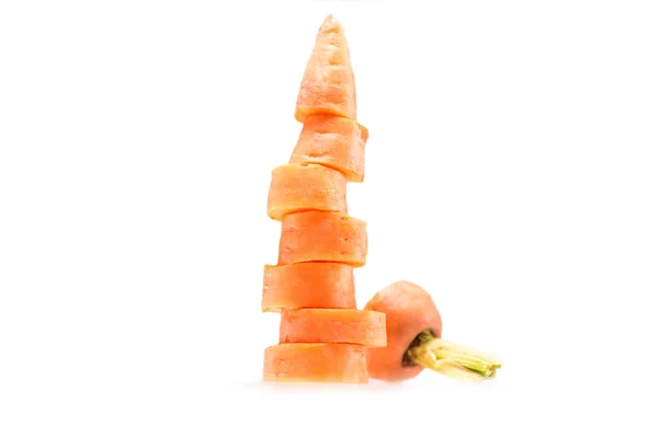 Стек свежие нарезанные морковь — стоковое фото